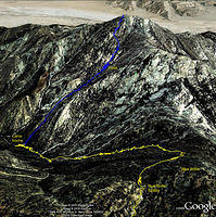 The route from Blue Bottle Saddle to the Peak